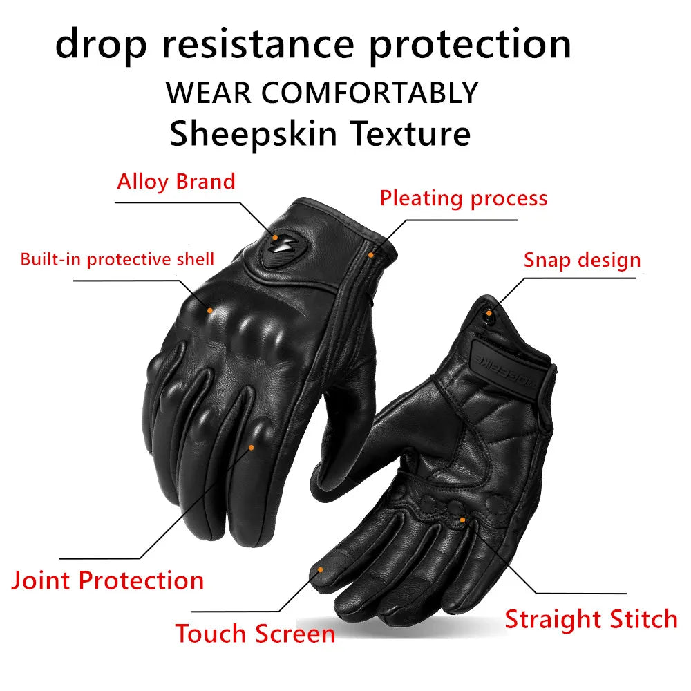 Outdoor Sports Gloves Outdoor Tactical Riding Gloves Motorbike Gloves Anti-Scrash Gloves Leather Motorcycle Gloves