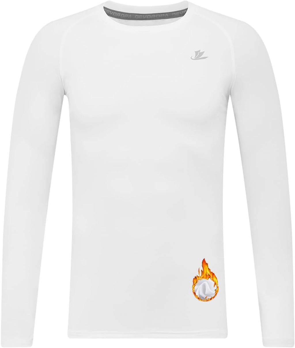 Youth Boys Compression Thermal Shirts Long Sleeve Undershirt Fleece Baselayer Mock Top